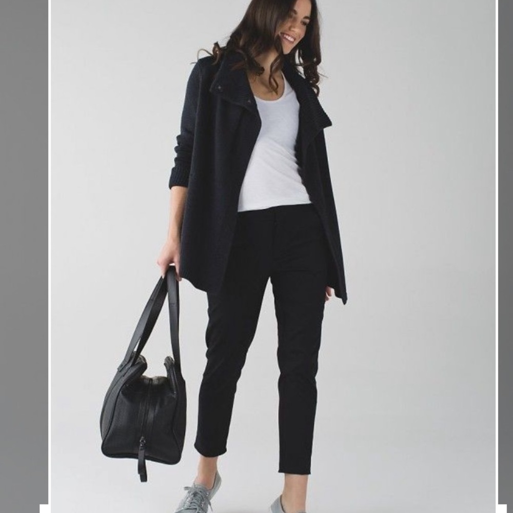 Lululemon Merino Wool Sweater Shawl Cardigan Navy